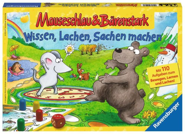 RAVENSBURGER 21298 Kinderspiel Mauseschlau & Bärenstark Wissen Lachen, Sachen machen