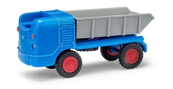 BUSCH 211002202 Multicar M21 Muldenkipper blau Automodell 1:160