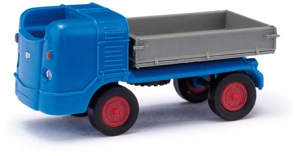 BUSCH 211003202 Multicar M21 Typ D Dreiseitenkipper blau Automodell 1:160