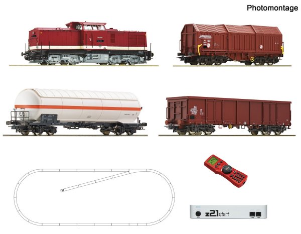ROCO 51321 - H0 Digital z21® Start Set, Diesellokomotive BR 114 mit Güterzug - DR Ep.IV