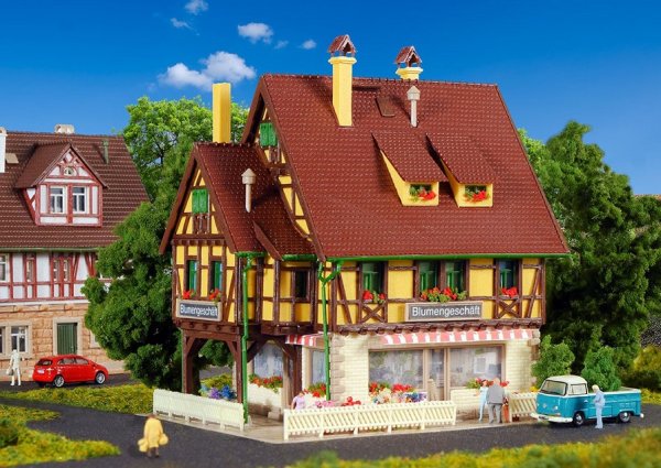 VOLLMER Blumengeschäft mit Inneneinrichtung Bausatz 47692 Spur N
