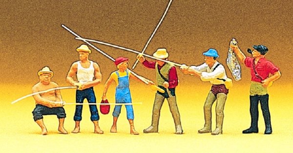 PREISER Angler und Sportfischer 10077 Figuren-Set Spur H0