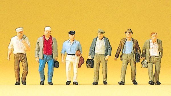 PREISER 10366 Pendler auf dem Weg zur Bahn Figuren-Set Spur H0