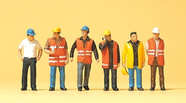PREISER 10420 Arbeiter mit Warnweste Miniaturfiguren Spur H0