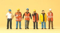 PREISER 10420 Arbeiter mit Warnweste Miniaturfiguren Spur H0