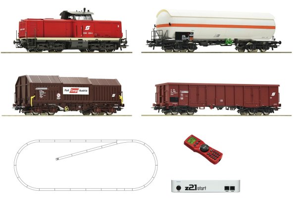 ROCO Digital z21® Start Set, Diesellokomotive Rh 2048 mit Güterzug ÖBB Ep.V 51322 Spur H0