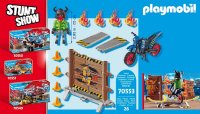 PLAYMOBIL Stuntshow 70553 Stuntshow Motorrad mit Feuerwand