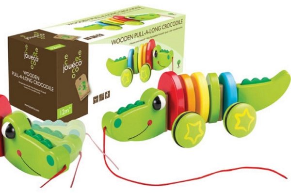 JOHNTOY 80053 Jou&eacute;co&reg; Nachziehtier Krokodil 30 cm