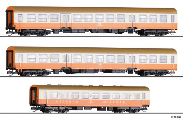 TILLIG Reisezugwagenset 3 teilig Museums-Städteexpress Erfurter Bahnservice GmbH 1 Ep.VI 01021 Spur TT