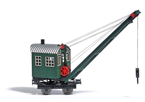 BUSCH 1397 Dampfkran mit Holzaufbau und Fahrwerk Bausatz Spur H0