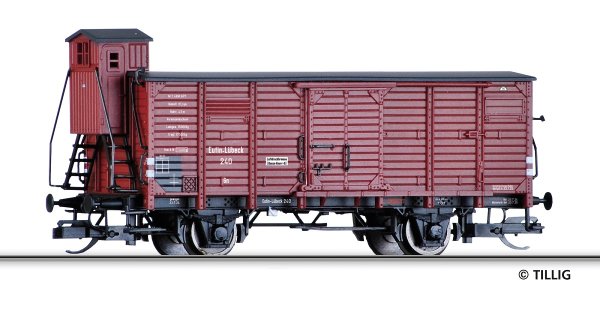 TILLIG Gedeckter Güterwagen Gn Eutin-Lübecker Eisenbahn DRG Ep.II 17930 Spur TT