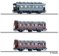 TILLIG Set mit 3 Reisezugwagen Mecklenburgischer Reisezug...