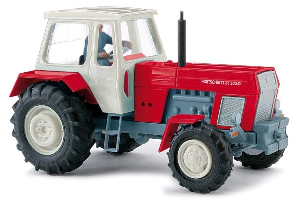 BUSCH 42856 Traktor Fortschritt ZT303 mit Bäuerin rot Miniaturmodell 1:87