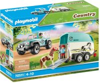 PLAYMOBIL Country 70511 PKW mit Ponyanhänger