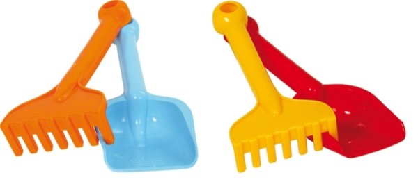 GOWI 559-21 Schaufel und Rechen Set, 22 cm sortiert