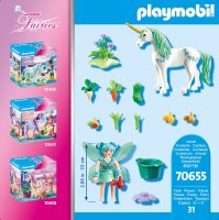 PLAYMOBIL Fairies 70655 Einhorn mit Fütter-Fee