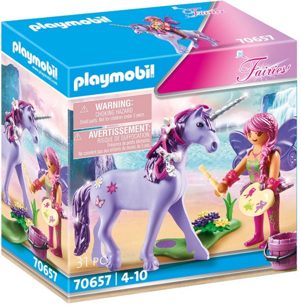 PLAYMOBIL Fairies 70657 Einhorn mit Schmück-Fee