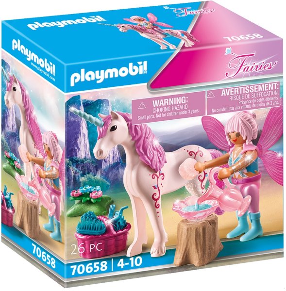 PLAYMOBIL Fairies 70658 Einhorn mit Pflege-Fee