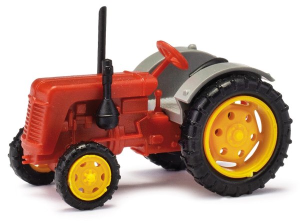BUSCH 211006811 Traktor Famulus rot-grau gelbe Felgen Landwirtschaftsmodell 1:120