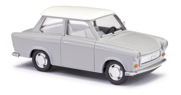 BUSCH Trabant P601 Limousine silbergrau mit weißem Dach, de Luxe 53109 PKW-Modell 1:87