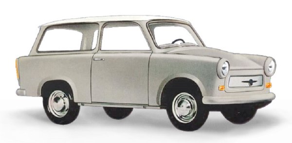 BUSCH Trabant P601 Universal Kombi grau mit weißem Dach 53206 PKW-Modell 1:87