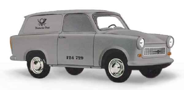 BUSCH 53210 Trabant P601 Universal Kombi Deutsche Post grau PKW-Modell 1:87