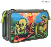 DEPESCHE 11460 - Dino World 3-Fach Federtasche LED
