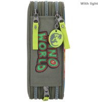 DEPESCHE 11460 - Dino World 3-Fach Federtasche LED