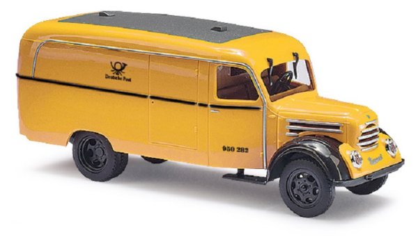 BUSCH 51802 Robur Garant K 30 Kastenwagen Deutsche Post gelb LKW-Modell 1:87