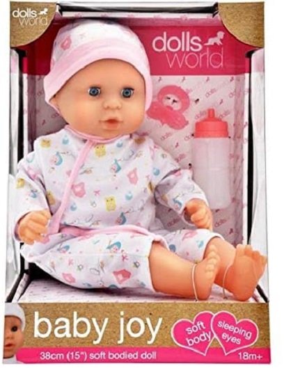 idee+spiel 520-08443 - DOLLS WORLD Puppe Baby Joy 38 cm