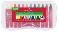 FABER-CASTELL 120011 Wachsmalkreiden Jumbo 12 Farben Etui