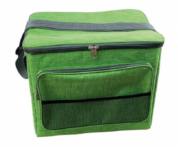 IDENA 30194 Kühltasche grün mit Schultergurt, 24 Liter