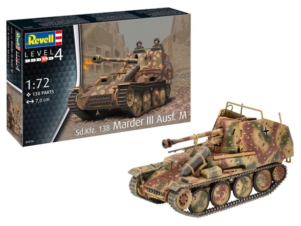 REVELL 03316 Sd.Kfz. 138 Marder III Ausf. M Militär Bausatz 1:72