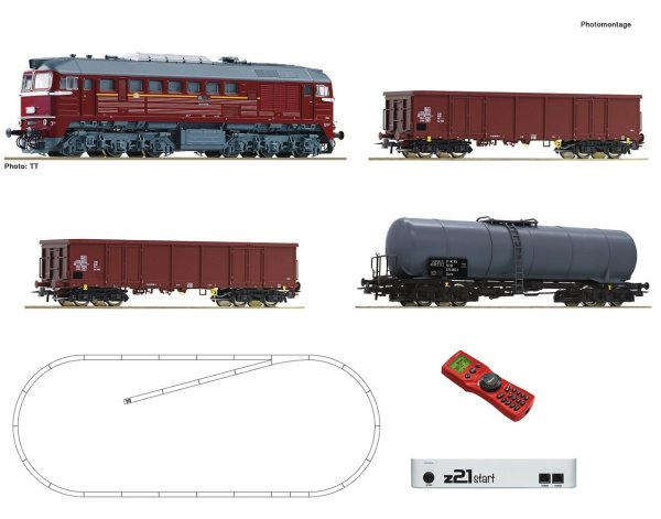 ROCO 51331 - H0 z21 Digital-Startset Diesellokomotive BR 120 mit Güterzug - DR Ep.IV