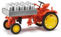 BUSCH 210005001 Traktor RS09 Pritsche mit Milchkannen rot...