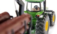 SIKU 1954 Traktor mit Forstanhänger 1:50