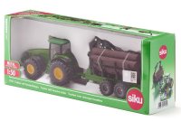 SIKU 1954 Traktor mit Forstanhänger 1:50