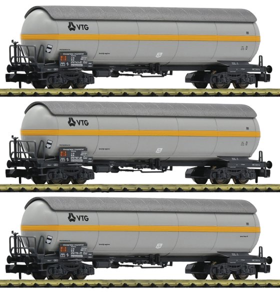 FLEISCHMANN Set mit 3 Druckgaskesselwagen VTG, Gattung Zags DB Ep.IV 849102 Spur N