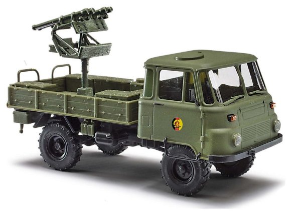 BUSCH 50246 Robur LO 2002 A mit Geschütz NVA 1983 Militär-Modell 1:87