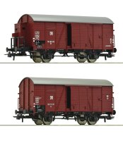 ROCO 76012 Set mit 2 Gedeckter Güterwagen, Gattung...