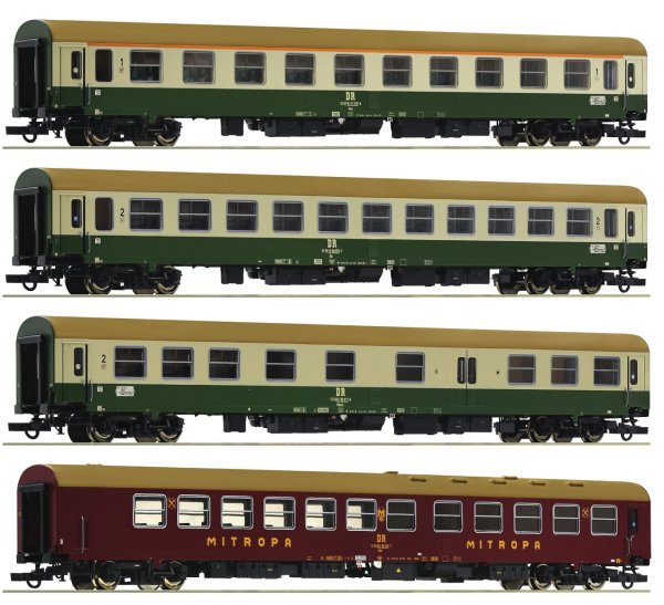 ROCO 74189 Set 2 mit 4 Reisezugwagen D 375 Vindobona DR Ep.IV-V Spur H0