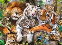RAVENSBURGER 12721 Kinderpuzzle Schmusende Raubkatzen