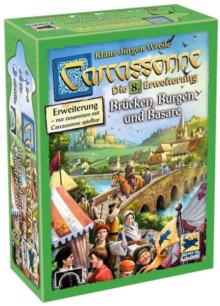 ASMODEE Carcassonne 8. Erweiterung Brücken, Burgen und Basare HIGD0107