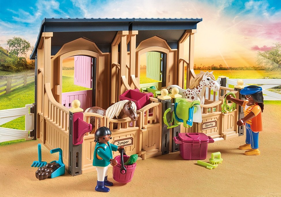 PLAYMOBIL Country 70995 Lezioni Di Equitazione Con Stalle - Giocattolo Per Bambini Da 4 Anni In Su, 211 Pezzi