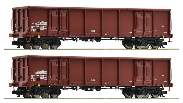 ROCO Set mit 2 offene Güterwagen Eans DR Ep.IV 37650 Spur TT