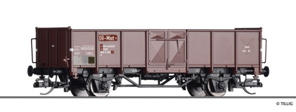 TILLIG Offener Güterwagen E, Leihwagen von der DSB DR Ep.IV 14085 Spur TT