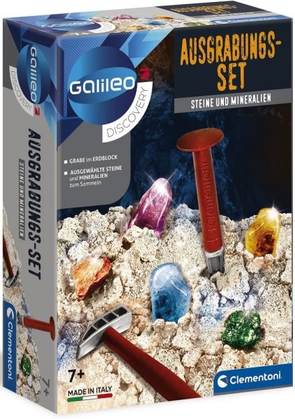 CLEMENTONI 69940 Galileo Ausgabungs-Set Steine und Mineralien