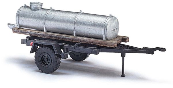 BUSCH Anhänger HL10.00 mit Wasserfass 53608 Landwirtschaftsmodell 1:87
