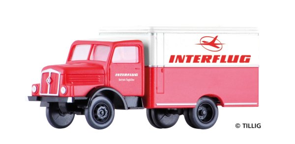 TILLIG H3A Kofferaufbau Interflug 19071 LKW-Modell 1:120