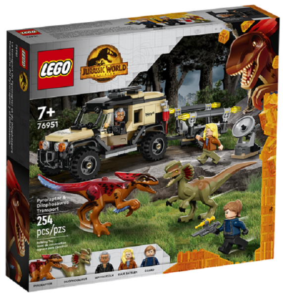 LEGO Jurassic World 76951 Pyroraptor & Dilophosaurus Transport